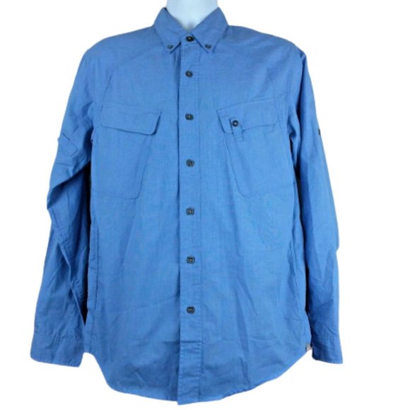 Exofficio Button Front Shirt Vented Long Sleeve Hiking Camping Fishing Checks - Picture 1 of 11
